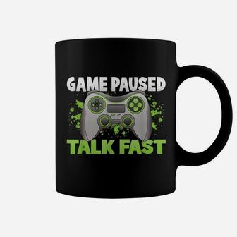 Game Paused Talk Fast Funny Gamer Gaming Controller Coffee Mug | Crazezy