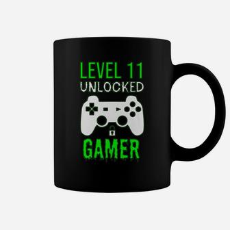 Gamer 11Th Birthday Funny Gift - Level 11 Unlocked Gamer Coffee Mug | Crazezy DE