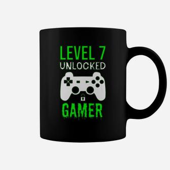 Gamer 7Th Birthday Funny Gift - Level 7 Unlocked Gamer Coffee Mug | Crazezy