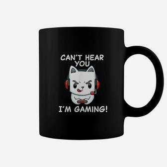 Gamer Cat With Headphones Cant Hear You Im Gaming Coffee Mug | Crazezy DE