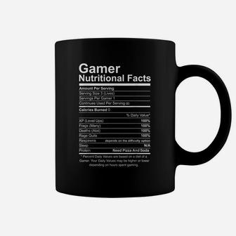 Gamer Nutritional Facts Cool Gamer Video Game Funny Coffee Mug | Crazezy CA