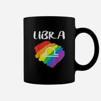 Gay Pride Libra Birthday Lgbt October Rainbow Flag Gift Coffee Mug | Crazezy