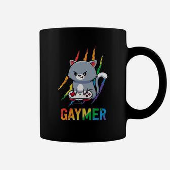 Gaymer Lgbt Cat Pride Shirt Rainbow Video Game Lovers Gift Coffee Mug | Crazezy UK
