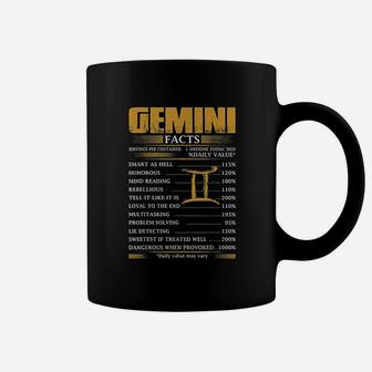 Gemini Facts Servings Per Container Zodiac Coffee Mug | Crazezy