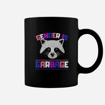 Gender Is Garbage Raccoon Genderfluid Pride Flag Gift Coffee Mug | Crazezy UK