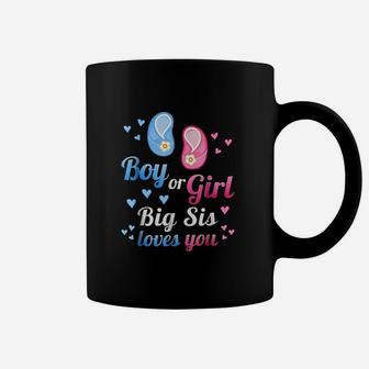 Gender Reveal Boy Or Girl Sis Big Sister Loves You Coffee Mug | Crazezy DE