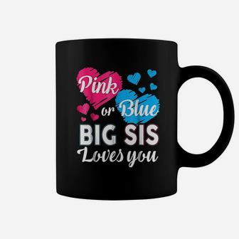 Gender Reveal For Big Sister Baby Shower Pink Blue Coffee Mug | Crazezy AU