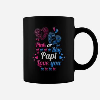 Gender Reveal | Pink Or Blue Papi Love You T Shirt Coffee Mug | Crazezy DE