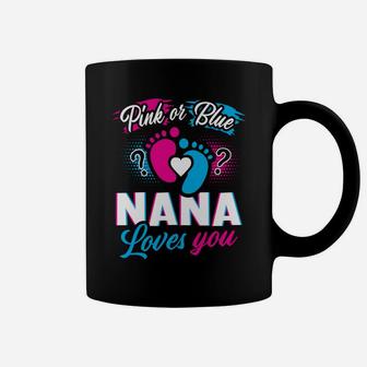 Gender Reveal Pink Or Blue Nana Loves You Baby Shower Party Sweatshirt Coffee Mug | Crazezy UK