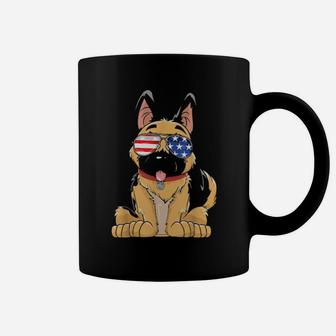German Shepherd American Sunglasses 4Th Of July Dog Coffee Mug - Monsterry UK