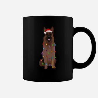 German Shepherd Christmas Lights Xmas Dog Lover Sweatshirt Coffee Mug | Crazezy