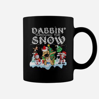German Shepherd Santa Dabbing Through The Snow Coffee Mug - Monsterry