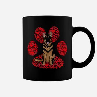 German Shepherd Valentines Day Dog Love Paw Coffee Mug - Monsterry DE