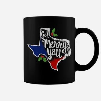 Get Merry Y'all Texas Christmas Shirt Texan Flag Xmas Gift Coffee Mug | Crazezy CA
