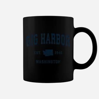 Gig Harbor Washington Wa Vintage Sports Design Navy Print Coffee Mug | Crazezy