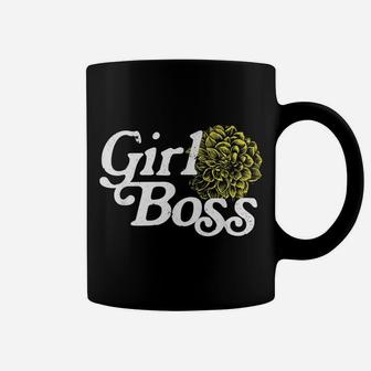 Girl Boss Dahlia Flower - Female Empowerment Minimalist Coffee Mug | Crazezy