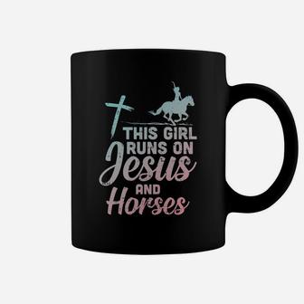 Girl Runs Jesus Horses Christian Horseback Equestrian Gift Coffee Mug | Crazezy DE