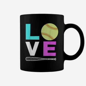Girls Love Softball Best Fun Birthday Players Lovers Coffee Mug | Crazezy