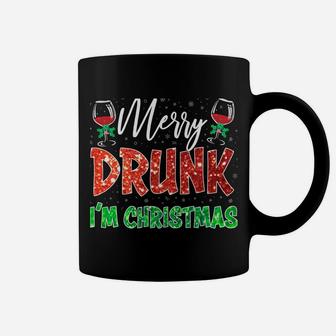 Glass Of Red Wine Merry Drunk I'm Christmas Funny Xmas Gift Sweatshirt Coffee Mug | Crazezy UK