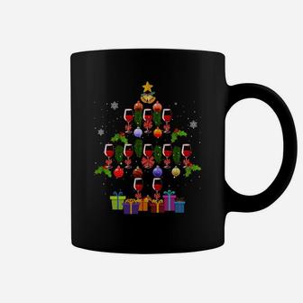 Glasses Of Wine Christmas Tree Xmas Gift For Wine Lover Sweatshirt Coffee Mug | Crazezy