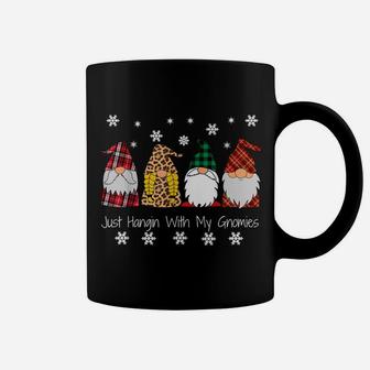 Gnome Christmas Pajama Plaid Just Hangin With My Gnomies Coffee Mug | Crazezy DE