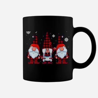 Gnome For The Holidays Buffalo Plaid 3 Gnomes Christmas Xmas Sweatshirt Coffee Mug | Crazezy