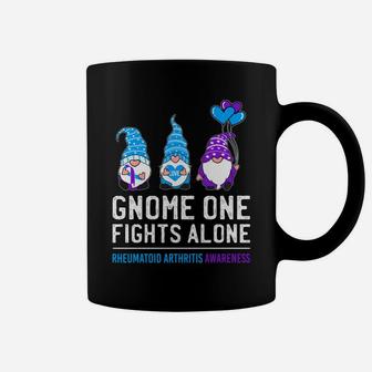 Gnome One Fights Alone Rheumatoid Arthritis Awareness Ribbon Coffee Mug | Crazezy