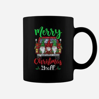Gnomes Red Truck Xmas Gift Merry Christmas Y'all Sweatshirt Coffee Mug | Crazezy CA