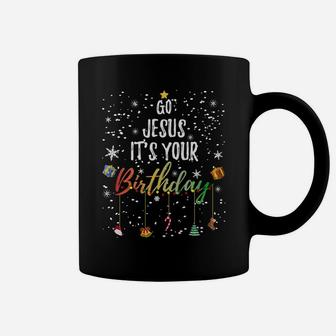 Go Jesus Its Your Birthday Xmas Tree Lights Funny Christmas Sweatshirt Coffee Mug | Crazezy DE