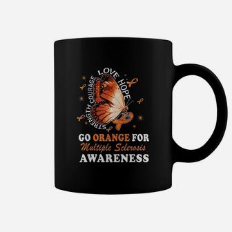 Go Orange Multiple Sclerosis Awareness Butterfly Coffee Mug | Crazezy CA