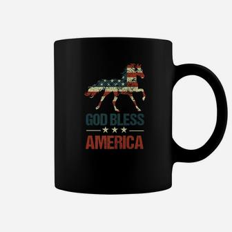God Bless America Horse American Flag 4th Of July Coffee Mug - Thegiftio