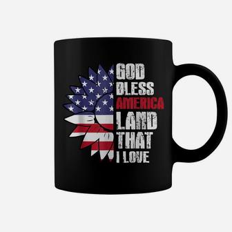 God Bless America Land That I Love Usa Flag Flower Patriotic Coffee Mug | Crazezy UK