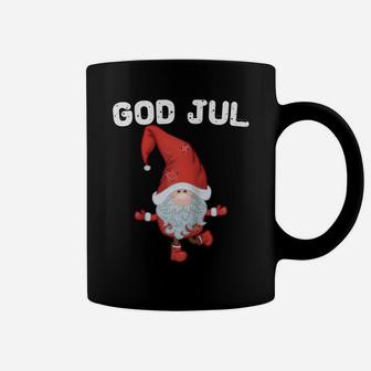 God Jul Swedish Merry Christmas Sweden Tomte Gnome Raglan Baseball Tee Coffee Mug | Crazezy UK