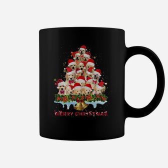 Golden Retriever Christmas Gift Holly Leaves Santa Hat Coffee Mug | Crazezy