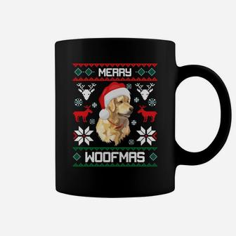 Golden Retriever Dog Merry Woofmas Christmas Sweatshirt Coffee Mug | Crazezy