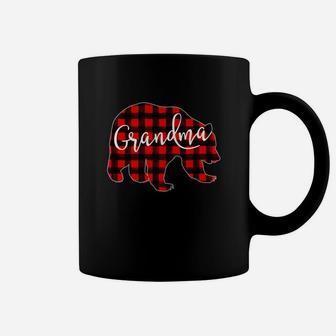 Grandma Bear Red Plaid Sweatshirt Matching Christmas Family Coffee Mug | Crazezy CA