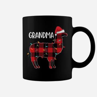 Grandma Llama Christmas Red Plaid Matching Family Pajama Coffee Mug | Crazezy