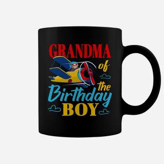 Grandma Of The Birthday Boy Airplane Party Matching Gift Coffee Mug | Crazezy AU