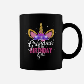 Grandma Of The Birthday Girl Unicorn Princess Grandmother Coffee Mug | Crazezy AU