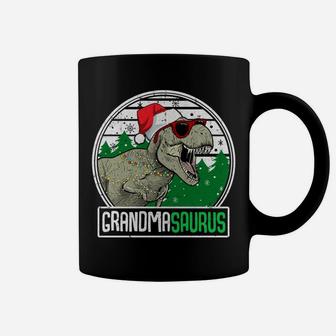 Grandmasaurus Grandma Dinosaur T-Rex Family Christmas Sweatshirt Coffee Mug | Crazezy