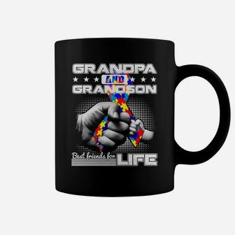 Grandpa Grandson Best Friends For Autism Awareness Life Coffee Mug - Thegiftio UK