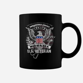 Grandpa Veteran Never Underestimate The Power Of A Veteran Coffee Mug | Crazezy