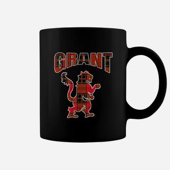 Grant Clan Kilt Tartan Lion Namesake Scottish Coffee Mug - Thegiftio