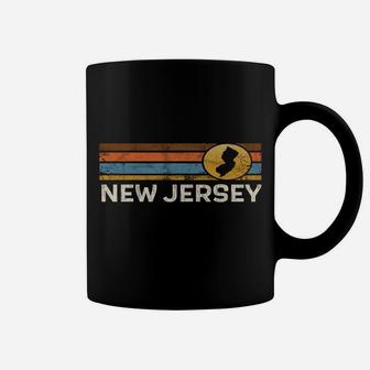 Graphic Tee New Jersey Us State Map Vintage Retro Stripes Coffee Mug | Crazezy