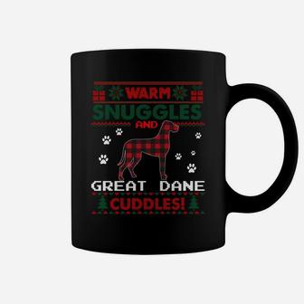 Great Dane Dog Red Buffalo Plaid Gift Ugly Christmas Sweater Coffee Mug | Crazezy