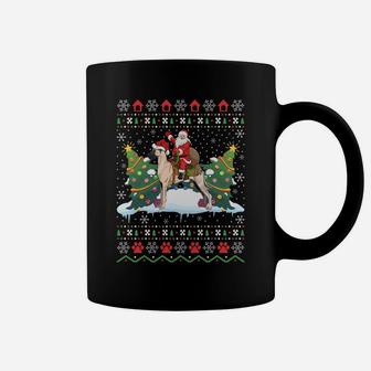 Great Dane Ugly Xmas Gift Santa Riding Great Dane Christmas Sweatshirt Coffee Mug | Crazezy