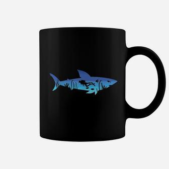 Great White Shark Diving Outfit Gift For Diver Women Men Coffee Mug - Thegiftio UK