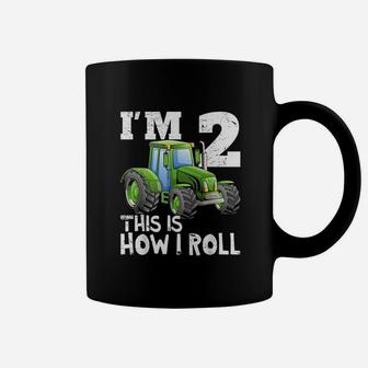 Green Farm Tractor 2Nd Birthday Party 2 Year Old Coffee Mug | Crazezy