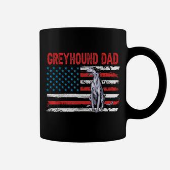 Greyhound Dog Dad American Flag Fathers Day Coffee Mug | Crazezy