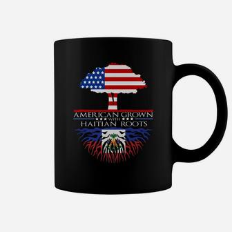 Haitian Roots American Grown Tree Flag Usa Haiti Gift Coffee Mug | Crazezy